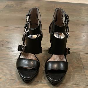 Michael Kors black high heel sandals lightly worn